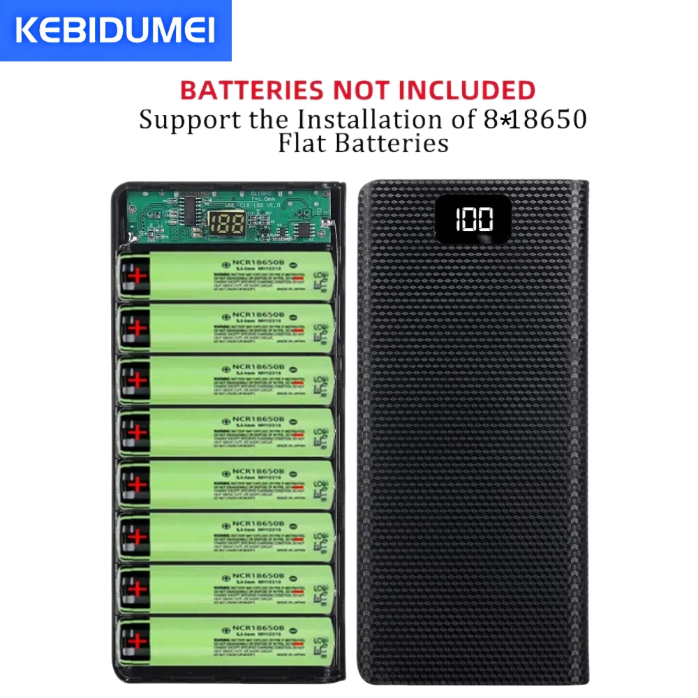 18650 Batterijhouder DIY Shell Dual USB Type C Charge Powerbank Case voor Smartphone 18650 Batterij Power Bank Case Opbergdoos