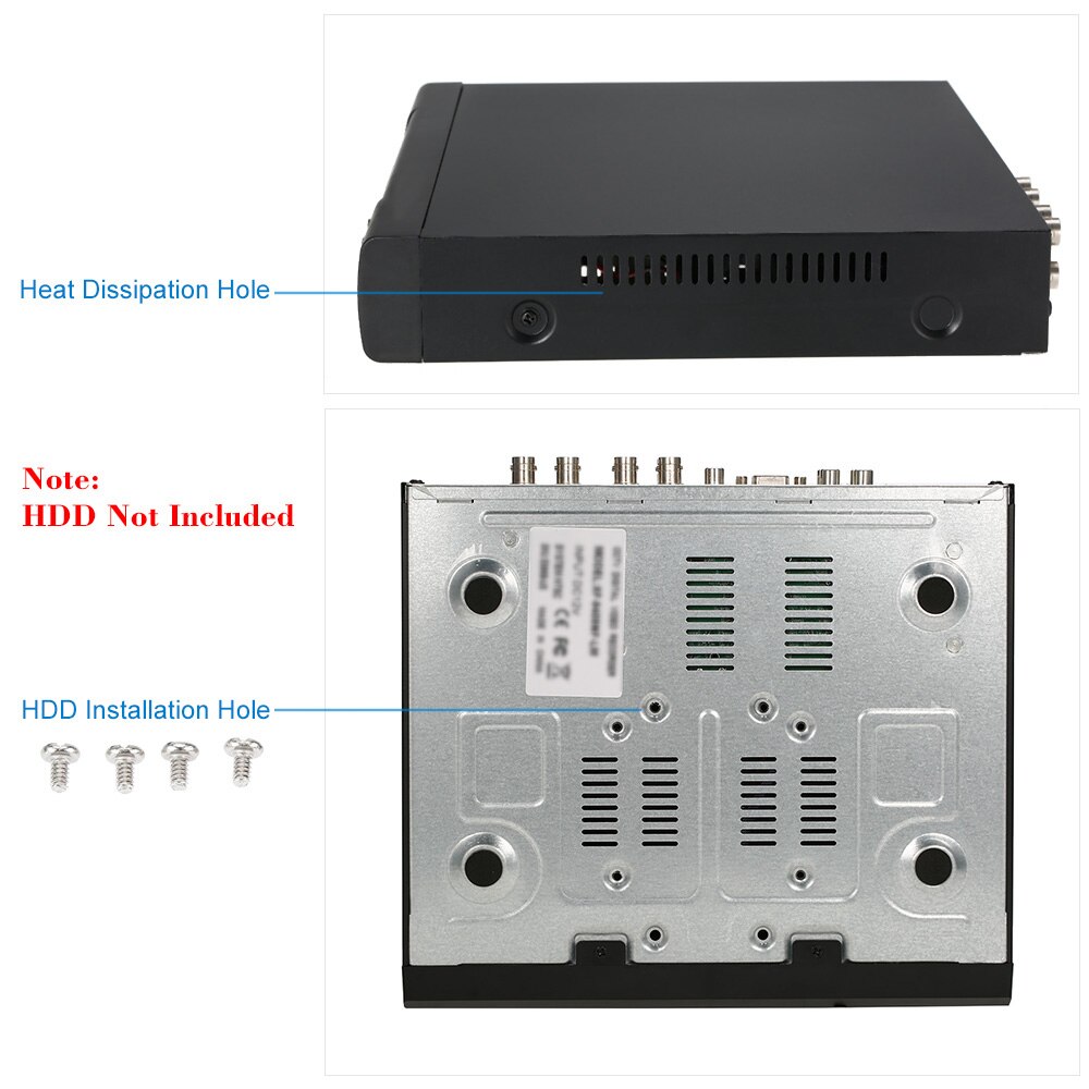 Kkmoon 8ch 1080p hybrid nvr ahd tvi cvi dvr 5- i -1 digital videooptager  p2p cloud -netværk onvif digital videooptager
