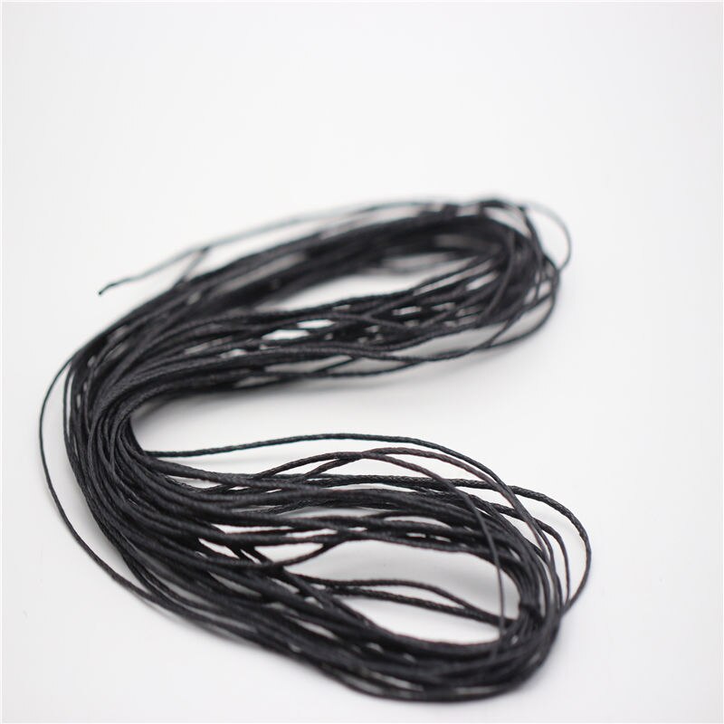 4 farger valg 10 meter 1mm vokset skinntråd voks bomullssnor string stropp halskjede tau perle for shamballa armbånd: Svart
