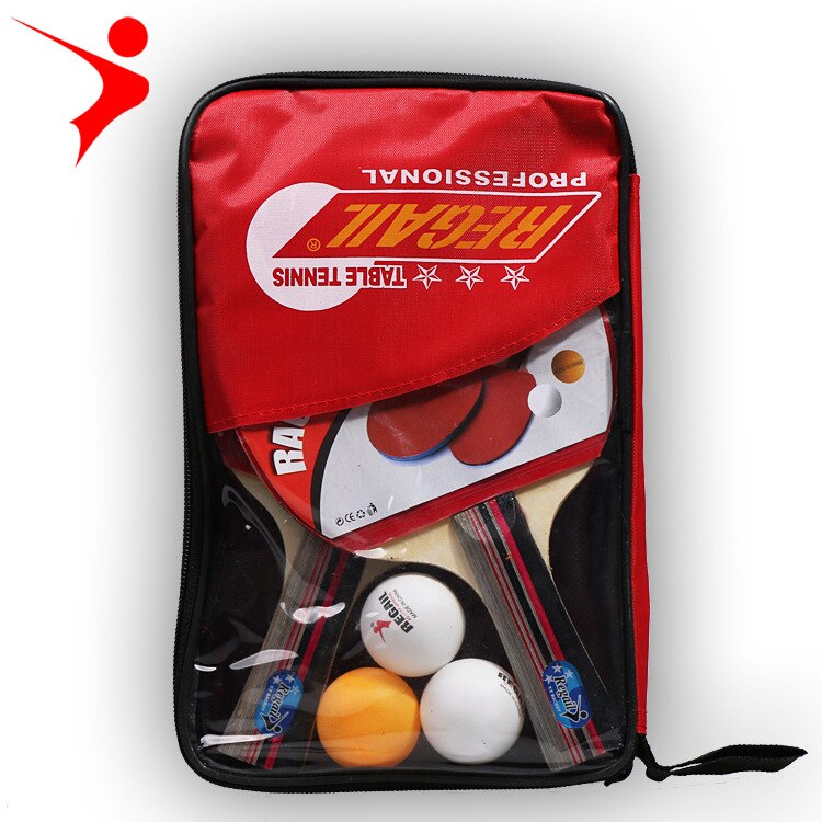 Horizontale Grip Shake hand Grip Tafeltennis Racket Pingpongpeddel puistjes In rubber Ping Pong Racket Racket Pouch 1 Paar bal