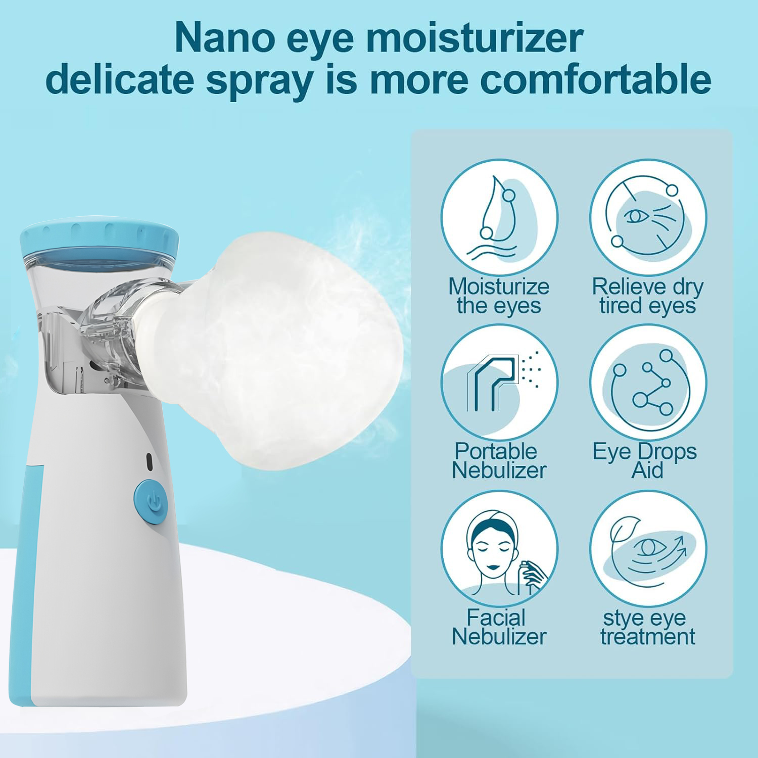 Electric Eye Steamer Sprayer Device Moisturizing Atomizer Water Compress Eyes Soothing Massage Wash Facial Steam Eye Washing