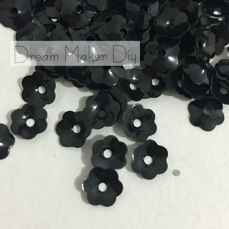 50 gramme 4/6/8/10mm tasse noire fleur fleur brillant en vrac paillettes paillettes Paillette couture, artisanat de mariage pour accessoire de vêtement