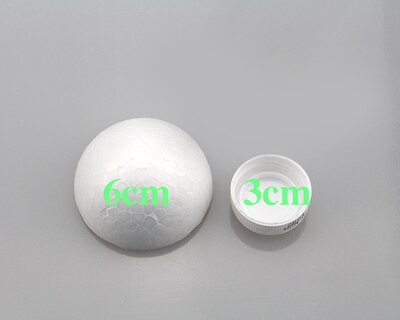 2-30cm de diamètre blanc demi rond solide polystyrène polystyrène polystyrène mousse boules pour enfants/enfants bricolage à la main/matériaux de décoration: 6cm12pcs