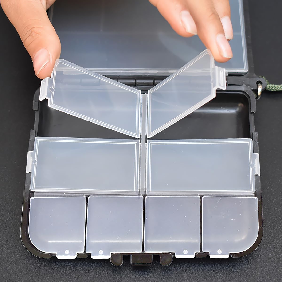 TAKBAS 1PC Small Fishing Tackle Box, Plastic Portable Organizer, Hooks Lure Baits Storage Box Containers For Storing Swivels Jig