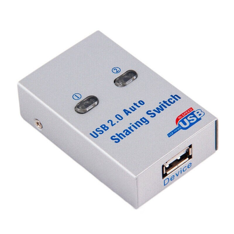 Fjgear Usb Auto Sharing Switch 2 Port USB2.0 Switcher Hub Selector Adapter Voor Printer Computer Scanner Toetsenbord
