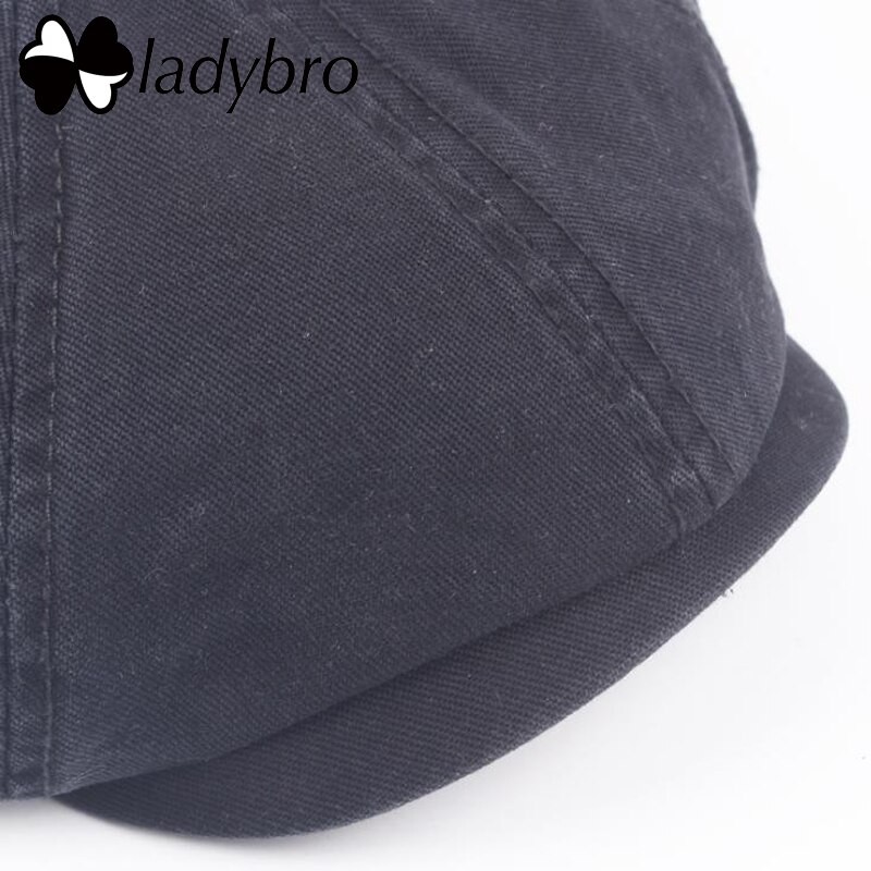 Ladybro, Boina para hombre, gorra octogonal antigua, boina para hombre, boina para caballero, sombrero de otoño e invierno para hombres, sombrero negro gris, hueso Casual