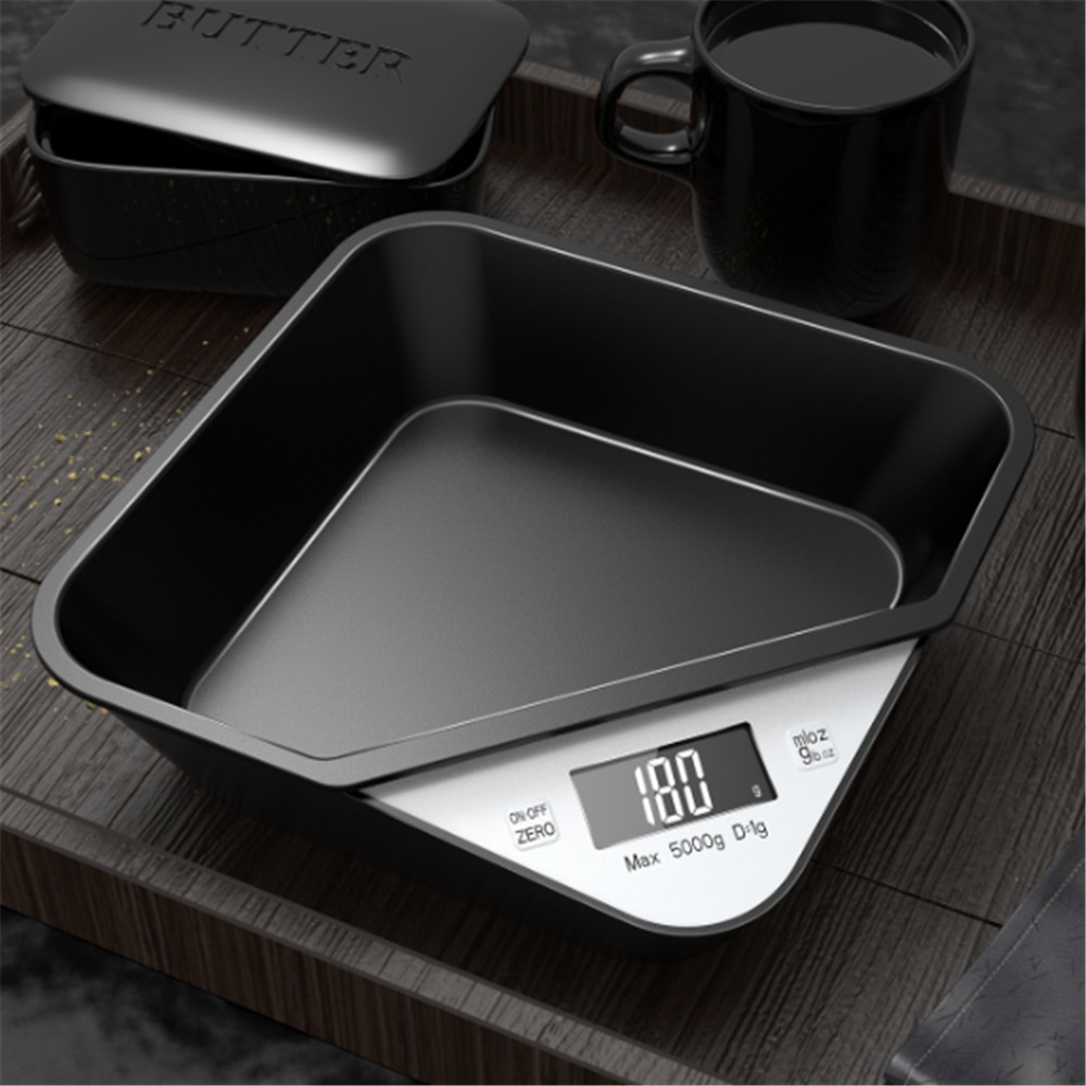 Kitchen Scale Digital Electronic Weighing Scale Coffee Scale Household Baked Food Scale Tray Scale 5KG/1g Cat Dog Pet Scale