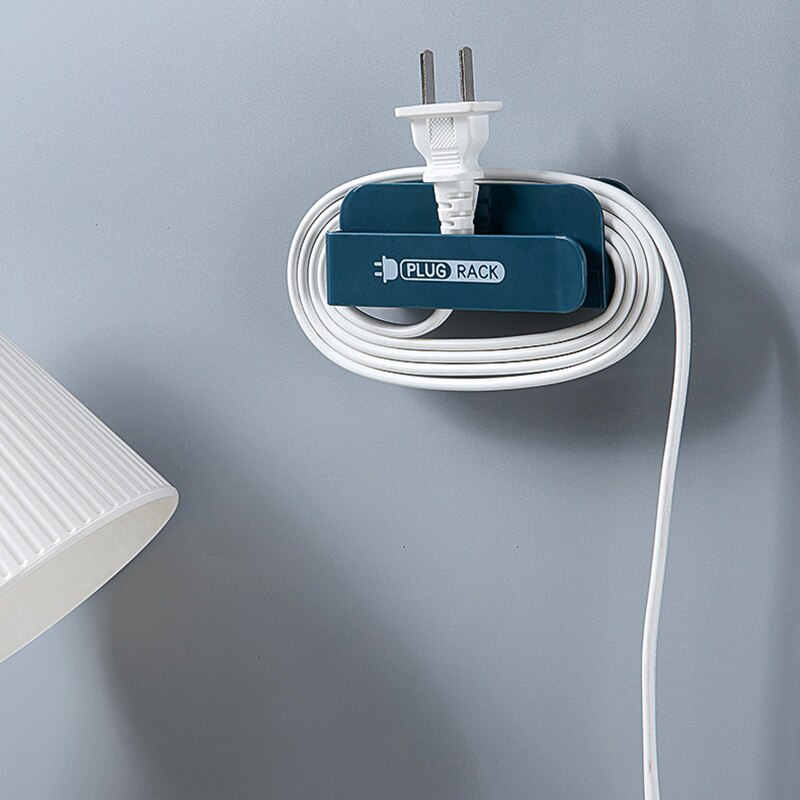 Opberghaken voor stekkers, oprolbare stekkerhouder, thuiskantoor, keuken, badkamer, zelfklevend opbergrek, oplaadrek voor mobiele telefoon