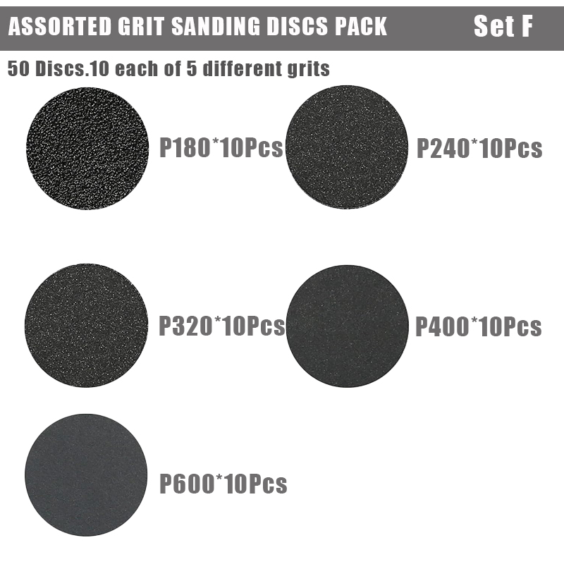 50 Pcs 3 Inch 75mm Sanding Discs Wet/Dry Hook and Loop Sandpaper Assortment 60 To 10000 Grits Abrasive Grinding Disc Polishing: Blue