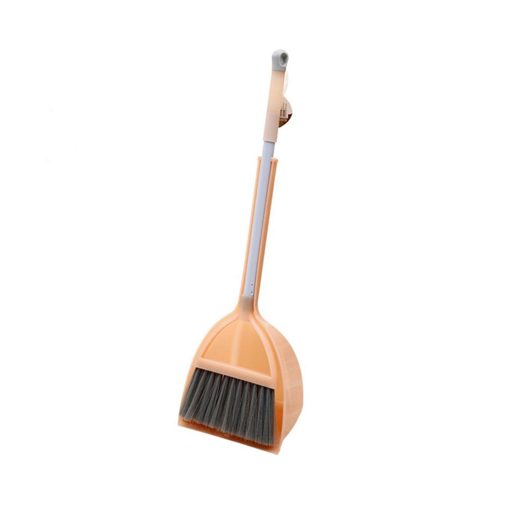 Utensilios en miniatura de cocina para niños, juguetes de limpieza de suelo extensible, mopa, escoba, recogedor, juguetes para jugar a las casitas,: Orange pink