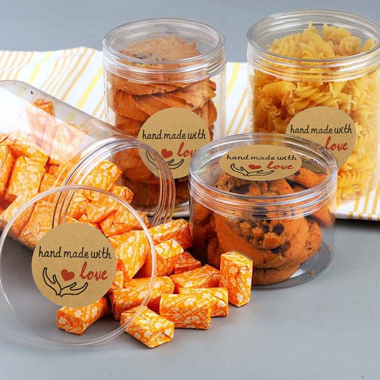 1 Roll Of Cake Sticker Kraft Paper Letter Printing Baking Cake Label Sticker