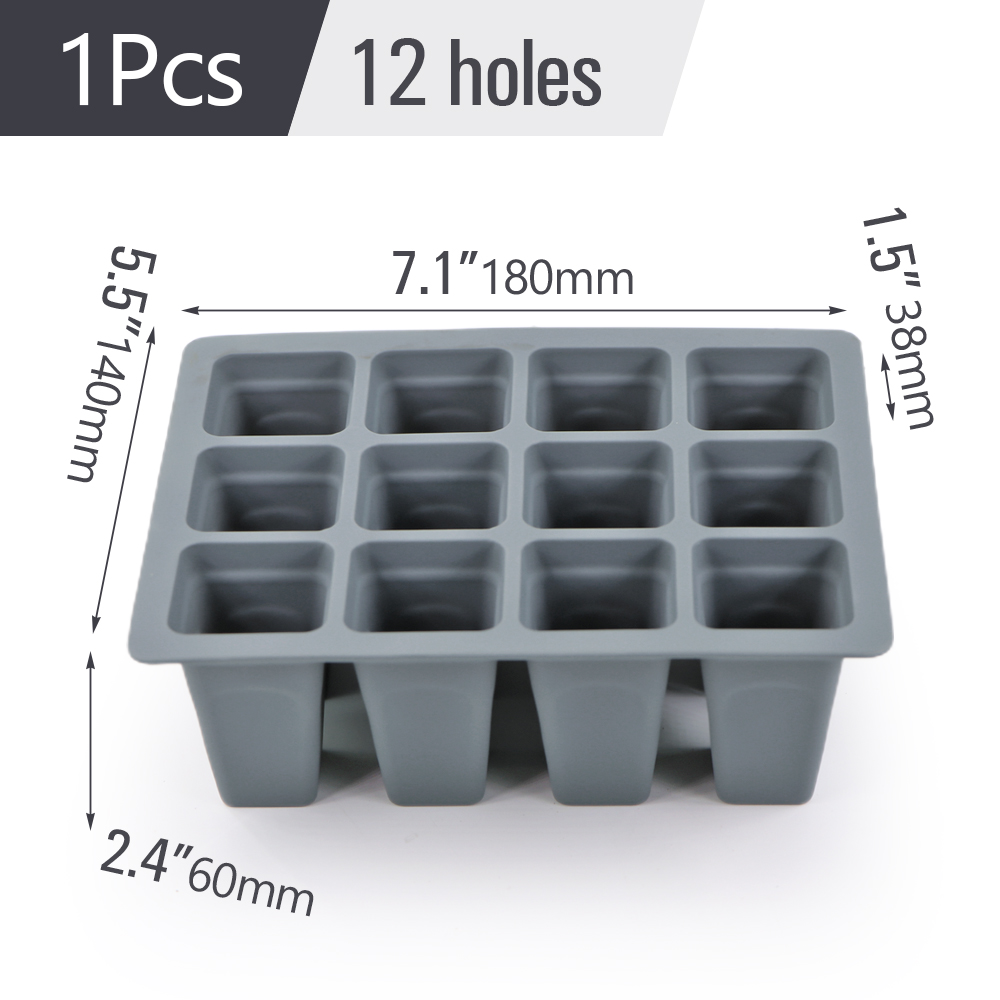 Plantes d'intérieur en silicone pour jardin, cadres de plantes, démarrage de l'escalade, pots de pépinière de semis, conteneur de propagation, boîte de culture de germination, 4 cellules, 6/12 cellules: YELLOW
