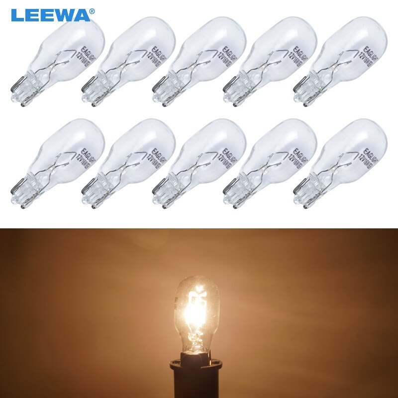 LEEWA 10 stks Warm Wit Auto T15 Wedge 12 v 16 w Halogeenlamp Externe Halogeenlamp Vervanging Dashboard Bulb licht # CA1310