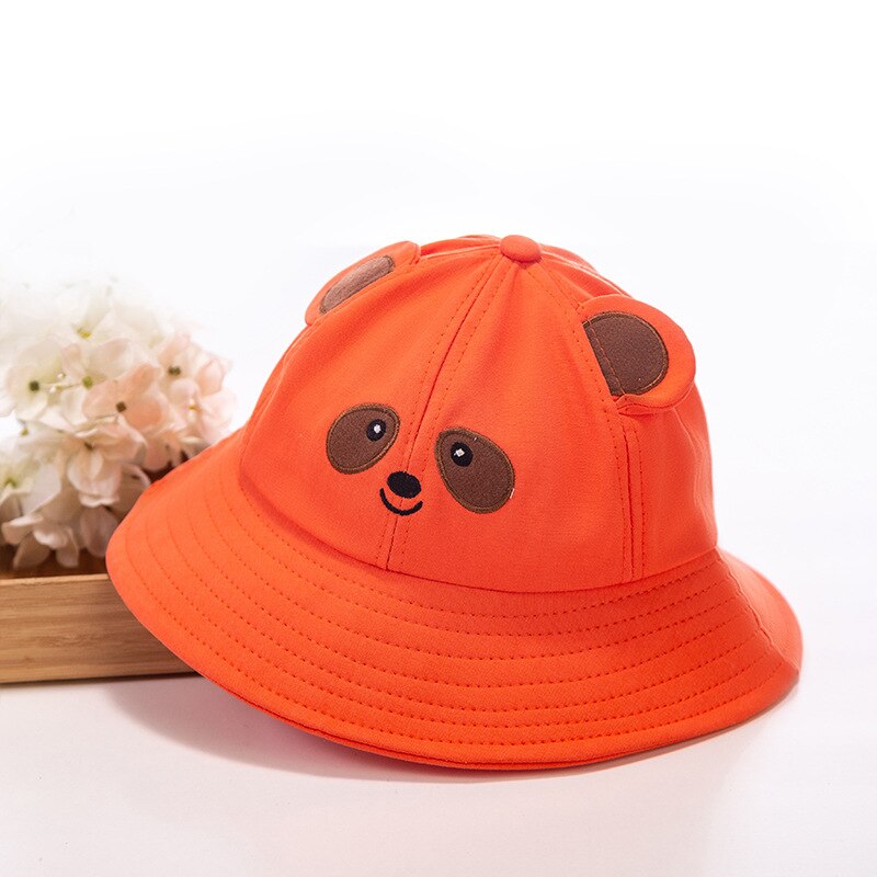 Summer Children&#39;s Bucket Hats UV Protection Sun Hat Women Outdoor Beach Vacation Camping Panama Cap Fishing Hat for Kids: Orange / S