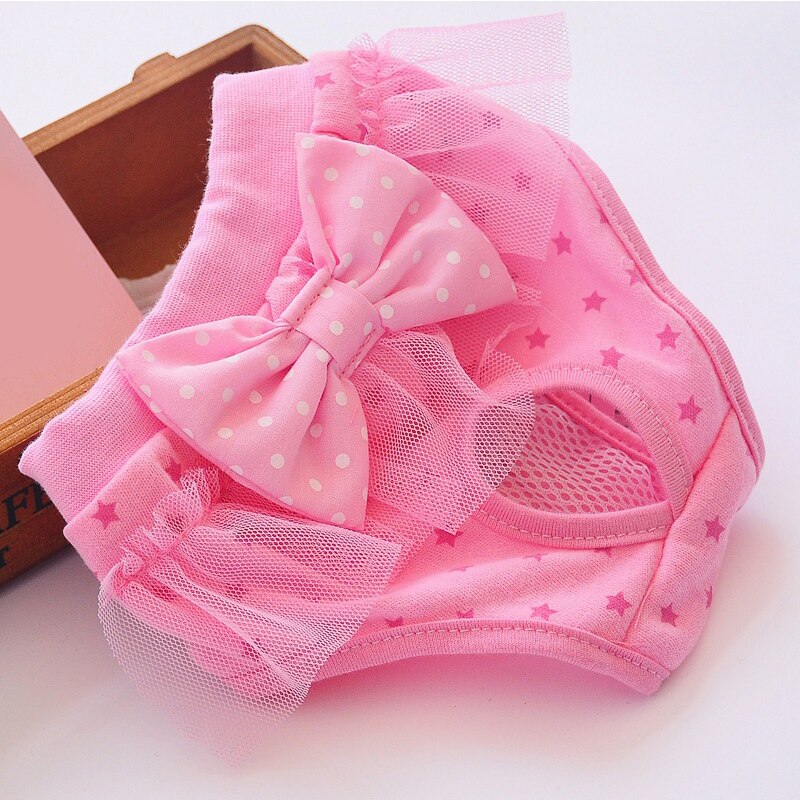 Pet Dog Sanitary Physiological Pants Diaper Washable Female Dog Shorts Anti-harassment Safety Panties Underwear Pet Briefs: Pink / S