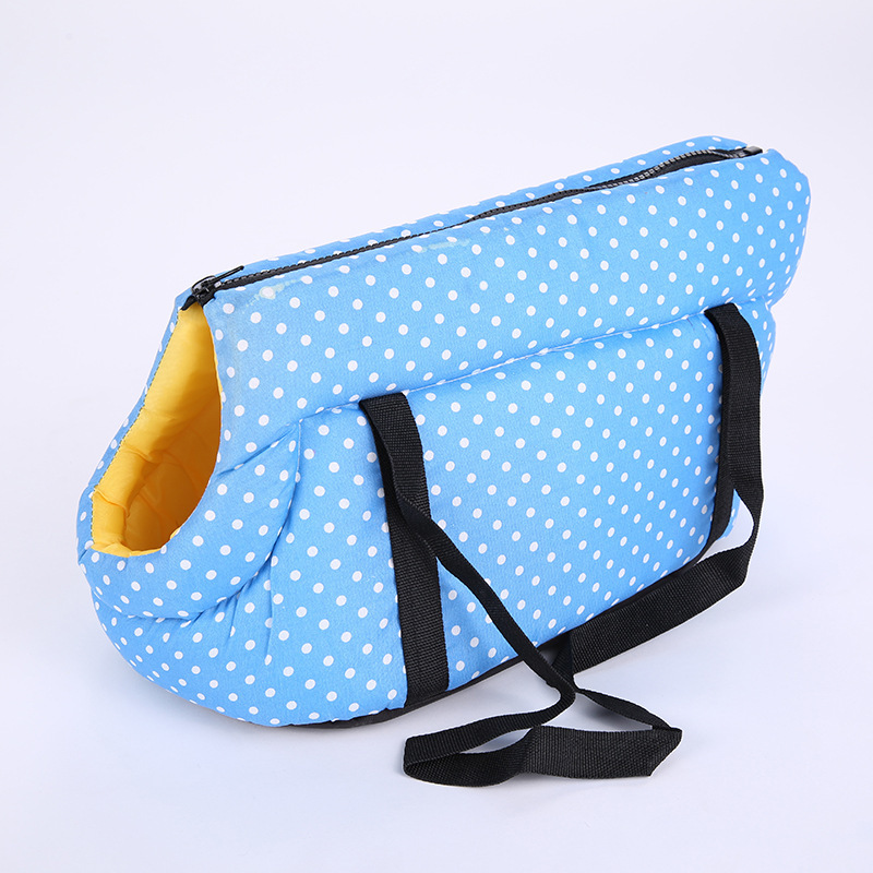 Dot Printed Dog Carrier Dog Backpack Cozy & Soft Puppy Cat Dog Bags Outdoor Hiking Travel Puppy Bag Shoulder Carrier Luxury Dog: S / Blue