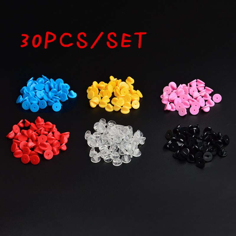 DIY Accessories 30pcs/lot Metal Rubber gold/silver color/black Butterfly buckle Pin caps Clasp Safety pin Jewelry Findings