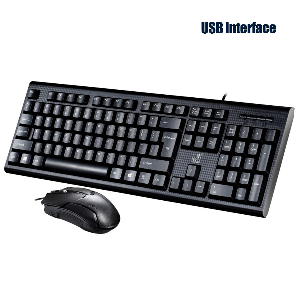Keyboard Mouse Set Wired Universal for Home Office Computer Desktop PC ND998: usb interface