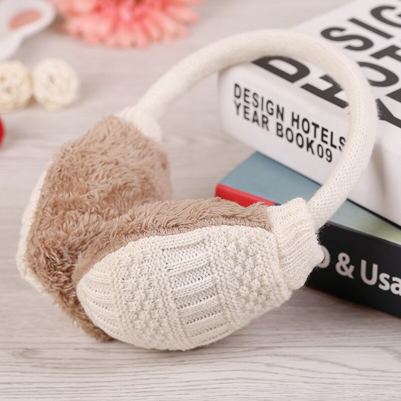 Calentadores de orejas de felpa para mujer, orejeras cálidas de punto para invierno, Protector de orejas,