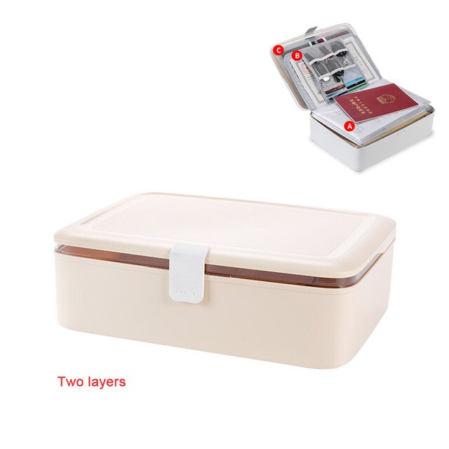 Larger Capacity Documents Storage Boxs Certificate Card Wallet Household Key Passport Bags Office Multilayer File Organize Case: A Khaki