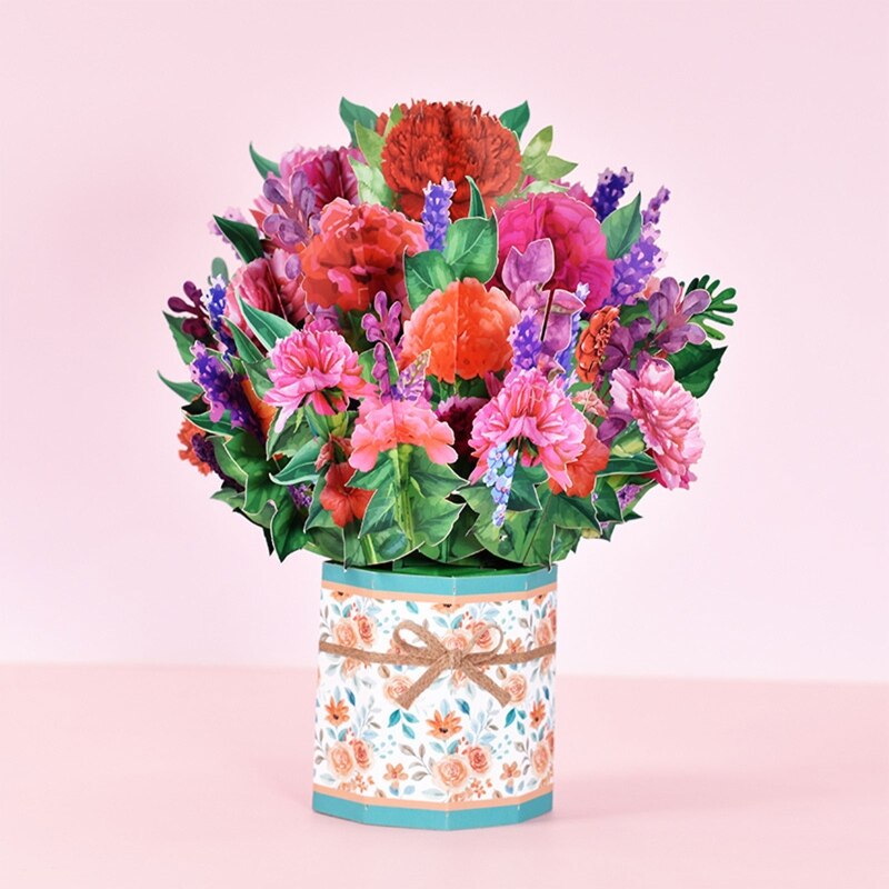 3d pop up mães dia cartões flores floral buquê cartão de saudação para mãe esposa aniversário simpatia obter bem