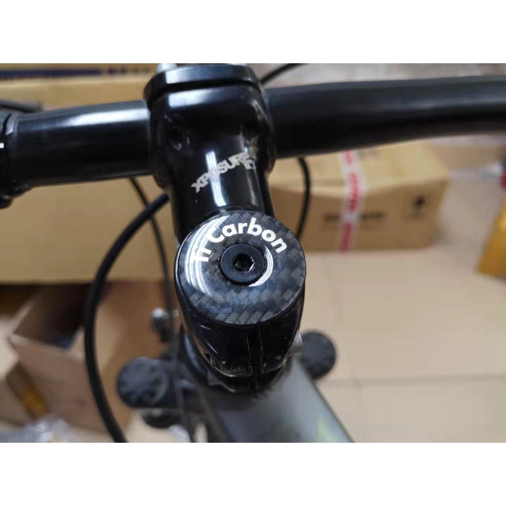 Capuchon supérieur de tige de vélo en carbone avec vis pour Tube de fourche de direction de 31.8mm-28.6mm 1 1/8 pouces OD2, couvercle de capuchon de casque