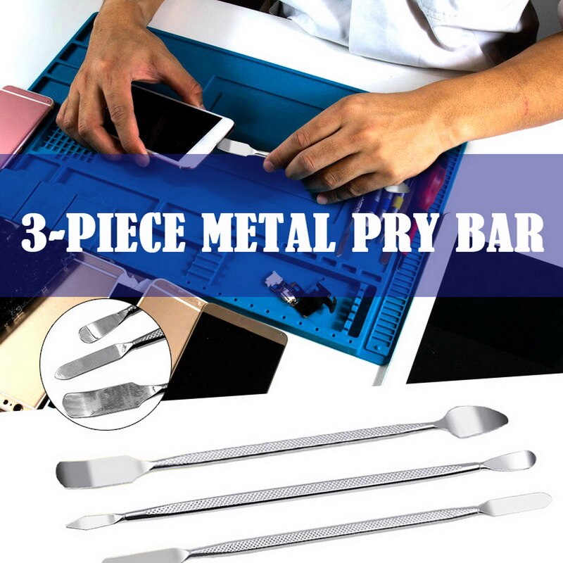 Set Van 3 Dubbelzijdig Spudgers Metalen Reparatie Pry Bar Stok Set Voor Smartphone Laptop Tablet Reparatie Opening Pry Hand tool Kit