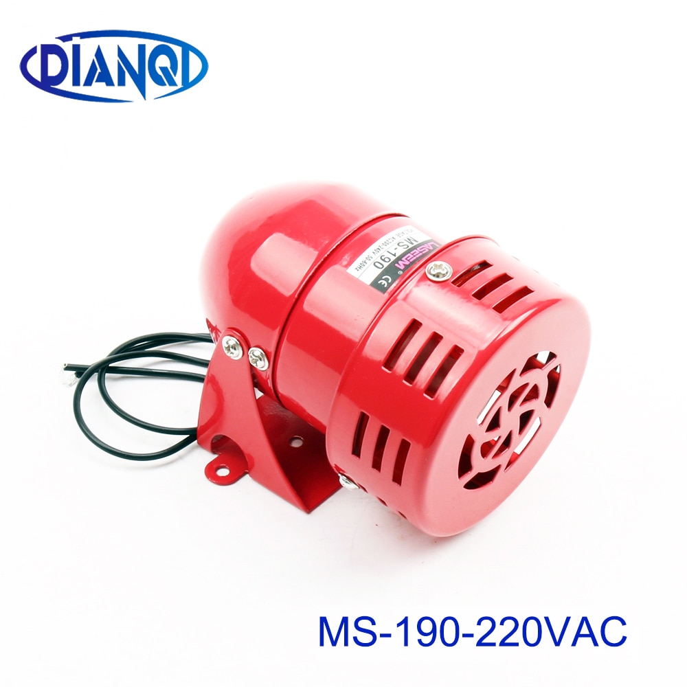 Ac 220v 110db rød mini metalmotor sirene industriel alarm lyd elektrisk beskyttelse mod tyveri ms -190