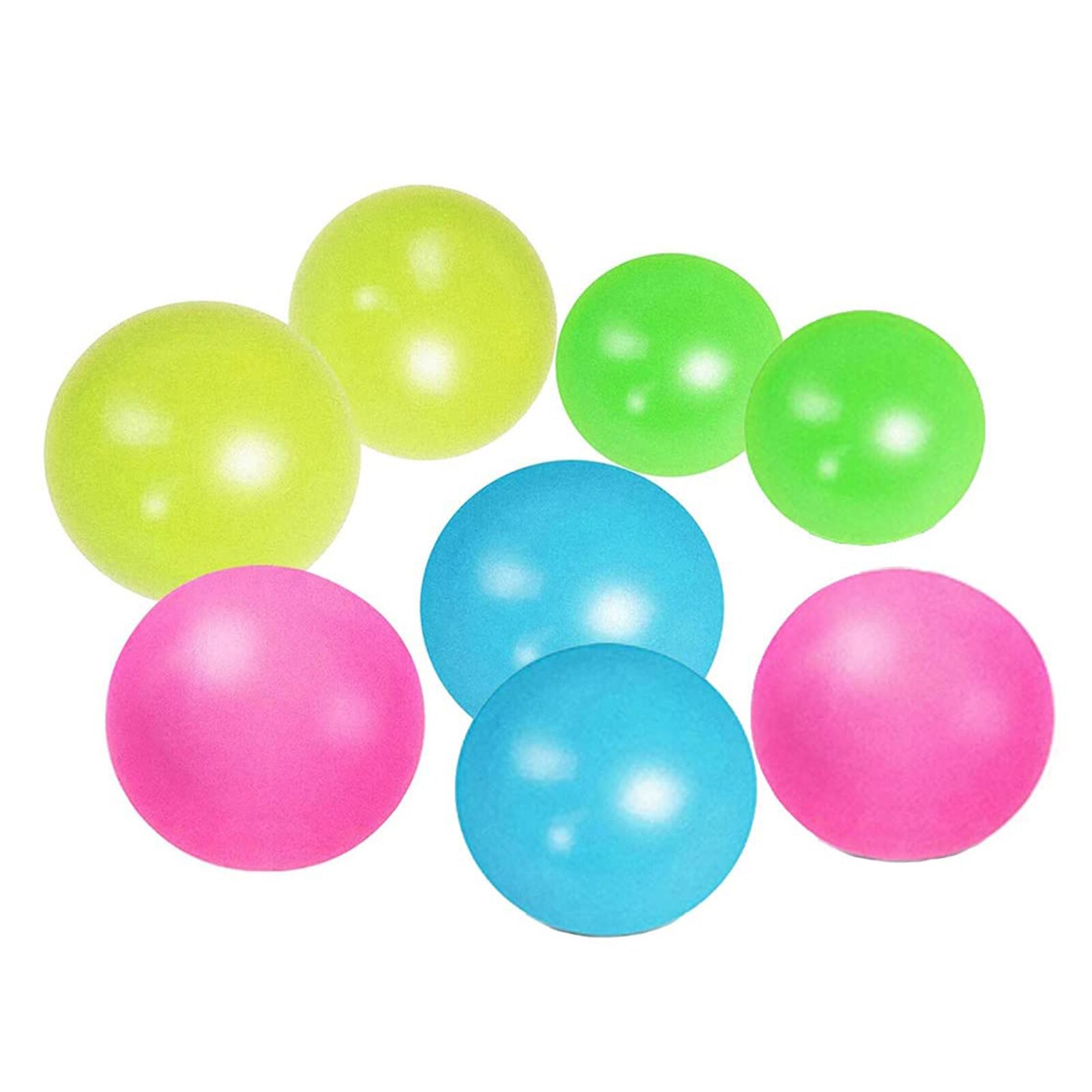 10Pcs Stick Wall Balls Luminous Sticky Fluorescent Ceiling Ball Target Ball Anti-stress Decompression Toys Squeeze toys: 8pcs