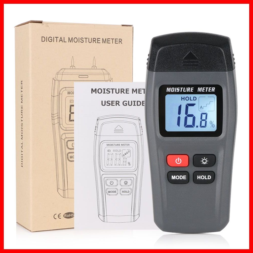 RZ Portable Wood Moisture Meter Hygrometer lumber Timber Tree Density Digital Electrical Tester Measuring tool MT-15: Default Title