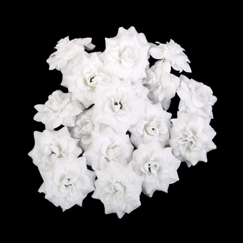 50pcs Silk Rose Flower Heads Artificial Flowers Wedding Decoration Simulation Flower Home Decor For Scrapbooking Handicraft
