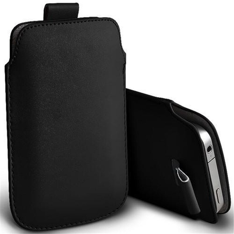 Voor Huawei Honor 8X Case Pocket Touw Holster Pull Tab Sleeve Pouch Case Cover Voor Huawei Honor 8X8 X Leather Capa Honor X8 Case: black