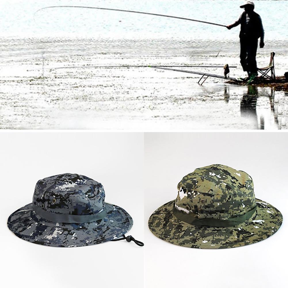 Unisex Wide Brim Camouflage Hiking Outdoor Fishing Bucket Boonie Sun Hat