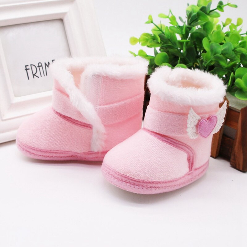 Winter Baby Boy Girl Cotton Snow Boots With Loves Mid-tube Boots Infant Anti-slip Toddler Shoes Season