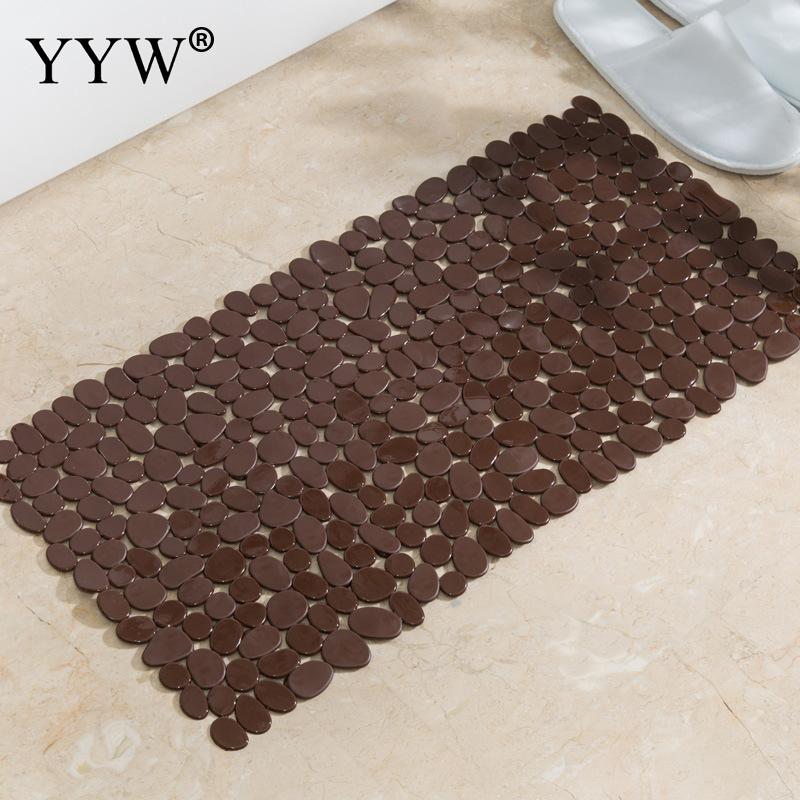 Pvc vannbad bad anti-skli matte badekar badekar dusj badekar teppe klar boble badekar matte sikkerhet anti-skli baderomsmatte teppe: Dyp kaffefarge