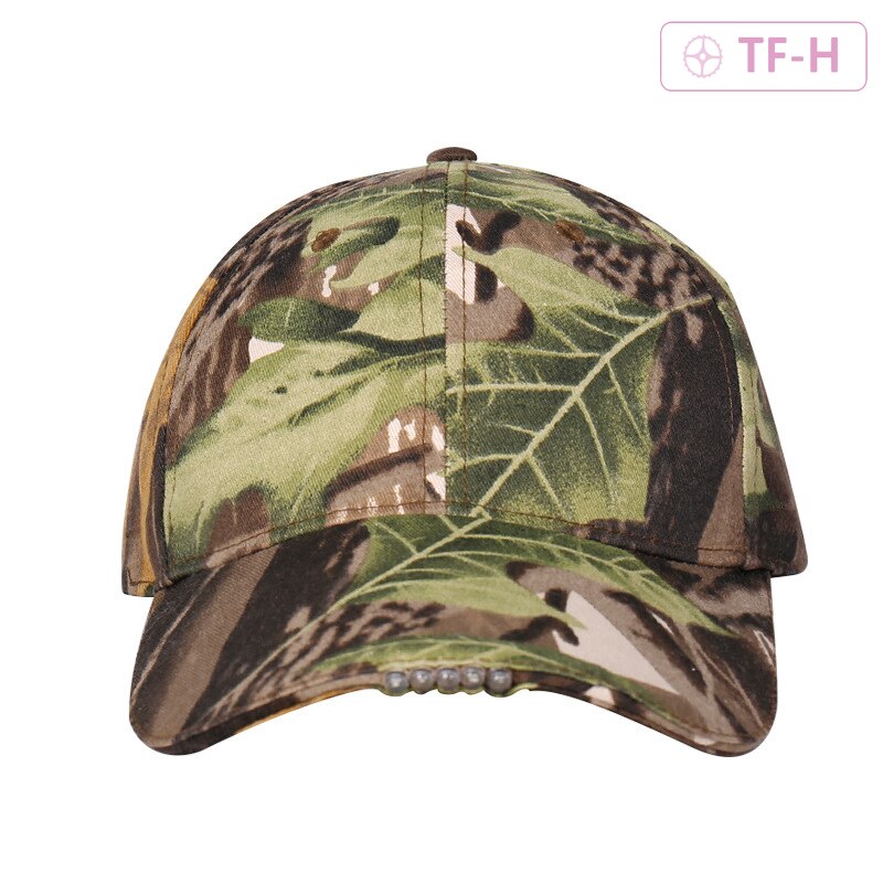 Chapeau lumineux avec lumière Led, casquette de Baseball Rechargeable, tour de tête 53cm-58cm, Camping en plein air, feuille d&#39;érable, riz, pêche de nuit