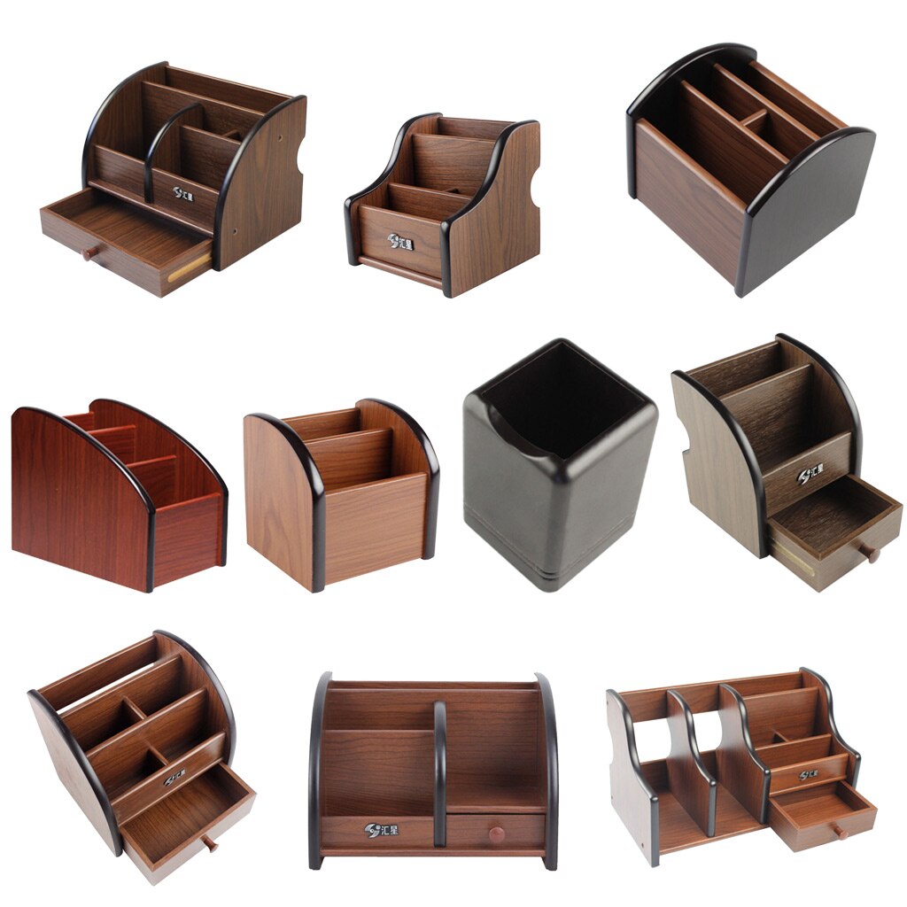 3-in-1 Pen Holder Bookends Drawer Desk Organizer Multiples Compartments for Organising Home Office Study Desk