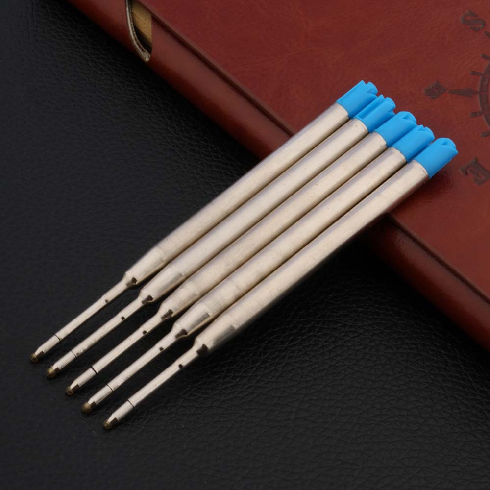 98mm Ballpoint Pen ink Refills stainless steel 5Pc BLUE 5Pc 424 ink Refills Stationery Office School Supplies Ball point pen: 10 BLUE