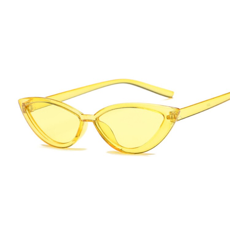 Candy farver solbriller til kvinder cat eye solbriller mærke kvindelige briller cool  uv400 gafas de sol: Gul