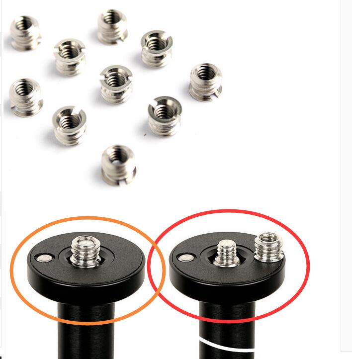 LEEQ 6 Stuks Statiefschroefadapter – 1/4 Inch Naar 3/8 Inch, Van Roestvrij Staal, Voor Camera, Statief, Monopod, Lichtarmatuur En Microfoonstandaard