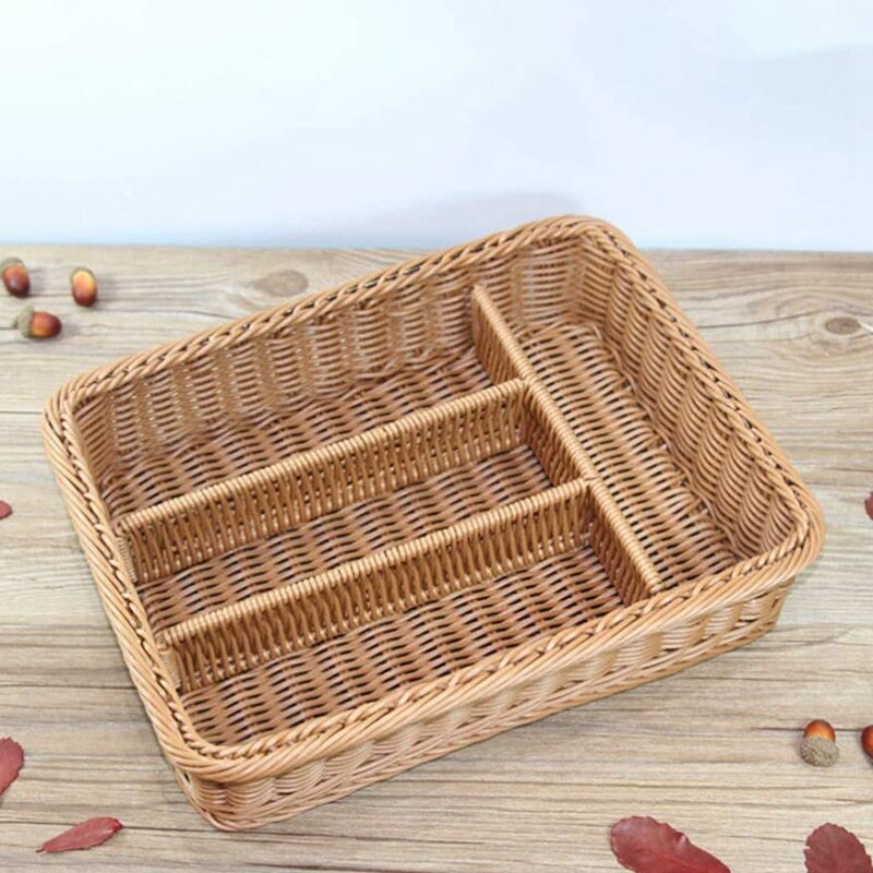 Rattan Cutlery Basket Cutlery Basket Storage Cutlery Chopstick Basket Rattan Desktop Drawer