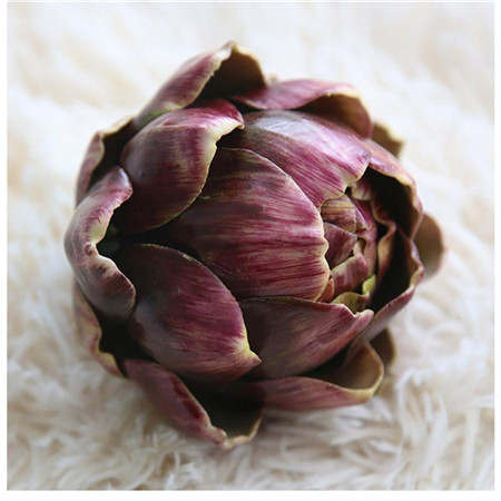 Faux artiskok frugt plast kunstigt blomsterhoved grøn/lilla buket fest frugt disg indretning cynara scolymus hoveder  #bl2: Lilla