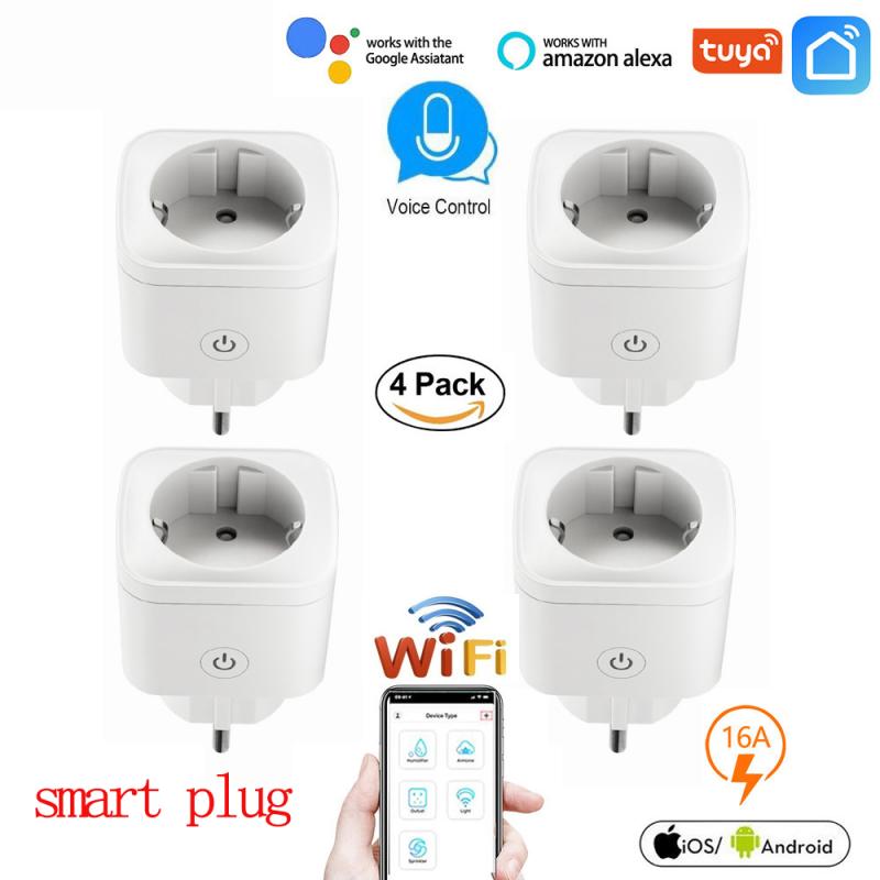 16A Smart Plug WiFi Smart Socket EU Adaptor Wirele... – Grandado