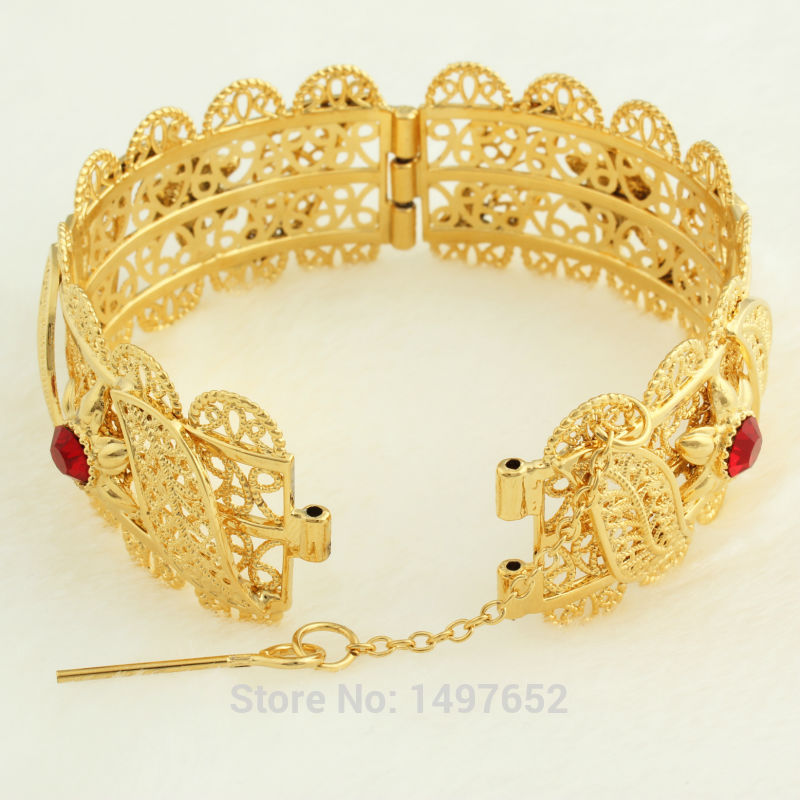 Newest Big Wide Dubai Gold Bangles For Women Men18K Gold Color Crystal Bracelets Jewelry African/India/Kenya//Middle East Style