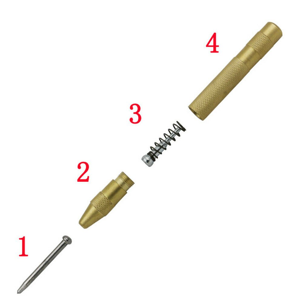 5 Inch Automatic Center Pin Punch Spring Loaded Marking Starting Holes Tool Wood Press Dent Marker Woodwork Tool Drill Bit