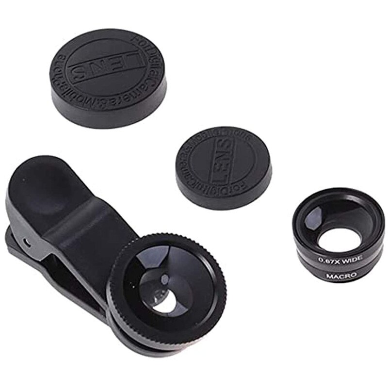 Draagbare 3 In1 Fish Eye Camera Mobiele Telefoon Lens Voor Smartphone Groothoek Fisheye Lens Clip Macro Telefoon Android Accessoires