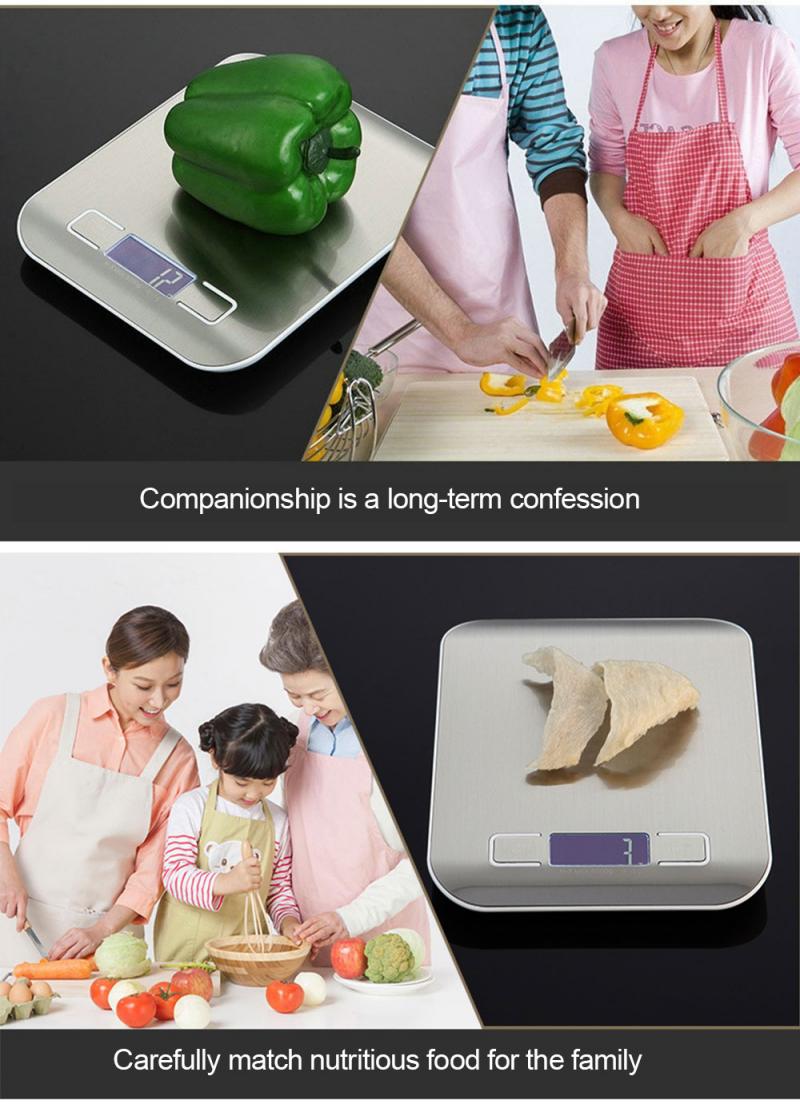 Baking Electronic Scale Rechargeable 5kg-10kg/1g LCD Steel Electronic Digital Scale Kitchen Food Cooking Scale