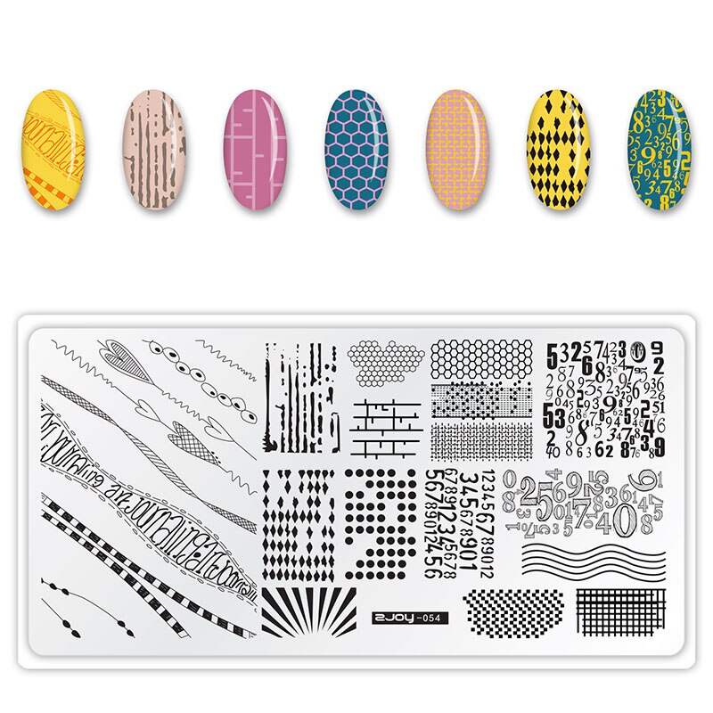 Vågenhed fisk delfin nail art stempling plader rustfrit stål billede rektangel negle skabelon stencils manicure stempel værktøj