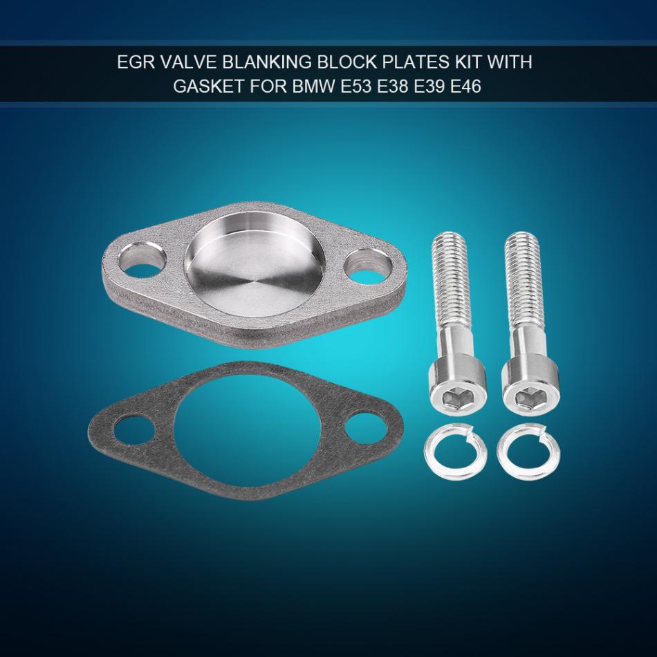 Egr ventil blanking blokplader kit med pakning til bmw  e53 e38 e39 e46 x5 si-a0254 biltilbehør 8mm rustfrit stål