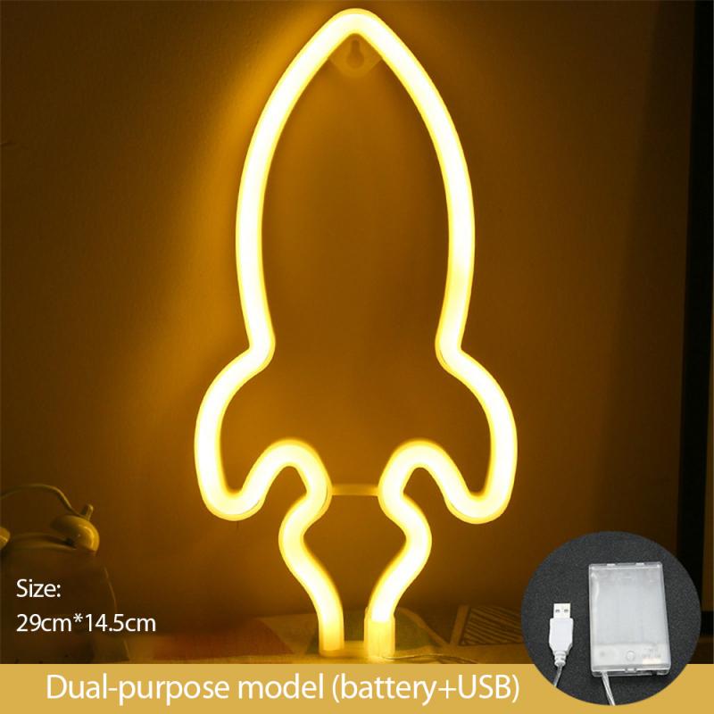 Neon- Zeichen USB LED Dekoration Planet Rakete Lampe Bunte Nacht Nacht Licht Weihnachten Hochzeit Party Dekor Licht Für Heimat Kind zimmer: 07